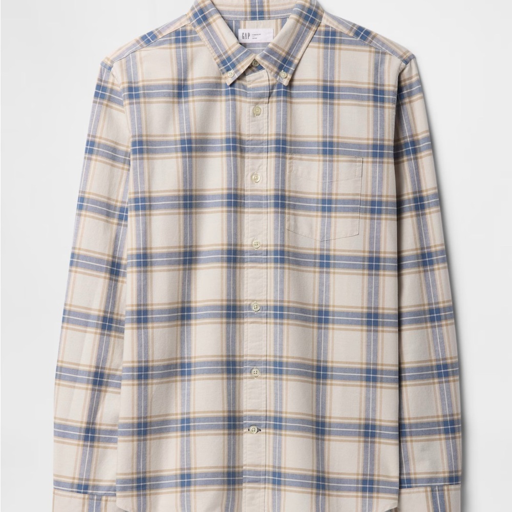 GAP Casual Button Down Shirt Blue and Tan